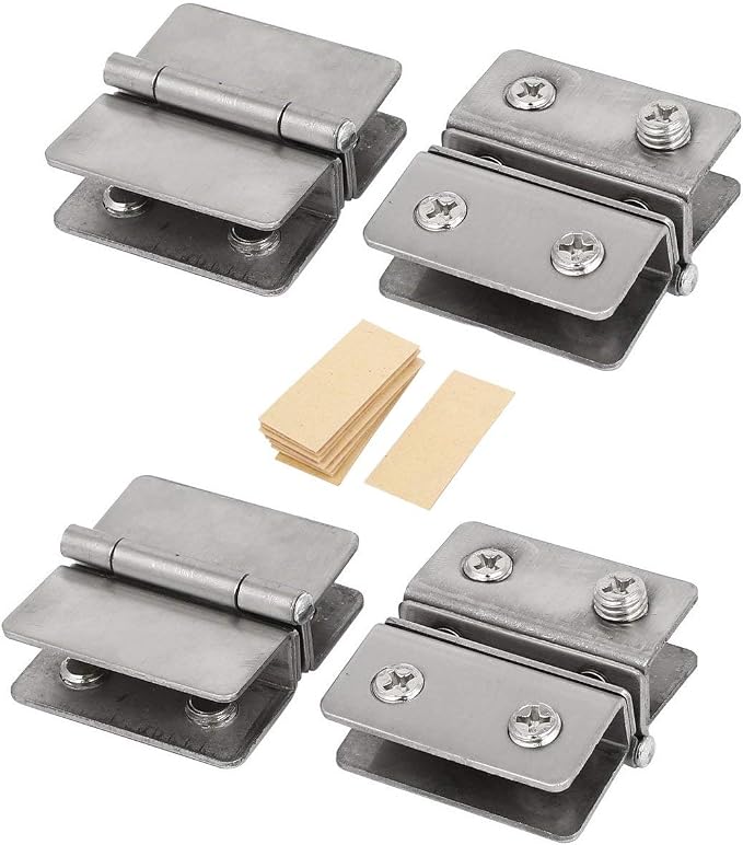 4PCS Glass Door Hinges Adjustable Double Glass Clamp Hinges Fits by SSYDIEN