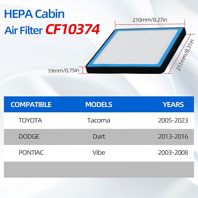 CF10374 Cabin Air Filter with Nutshell Activated Carbon Compatible with - Image 3