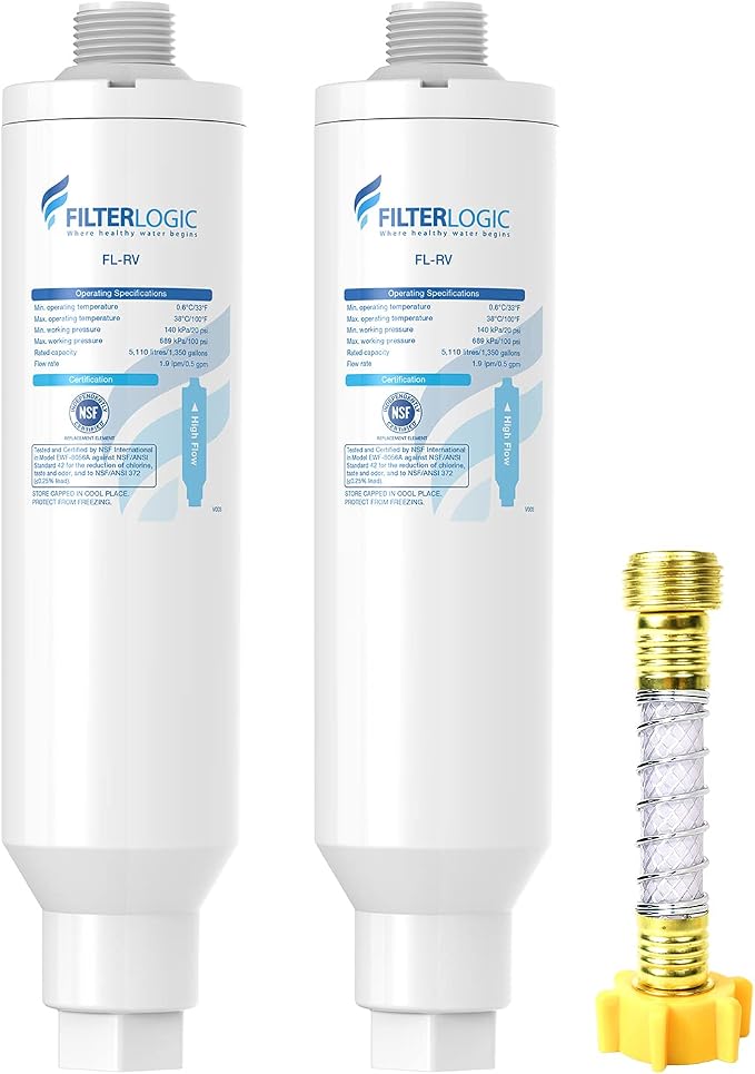 Filterlogic RV Inline Water Filter, NSF Certified, Bad Taste&Odor, Dedicated by Filterlogic