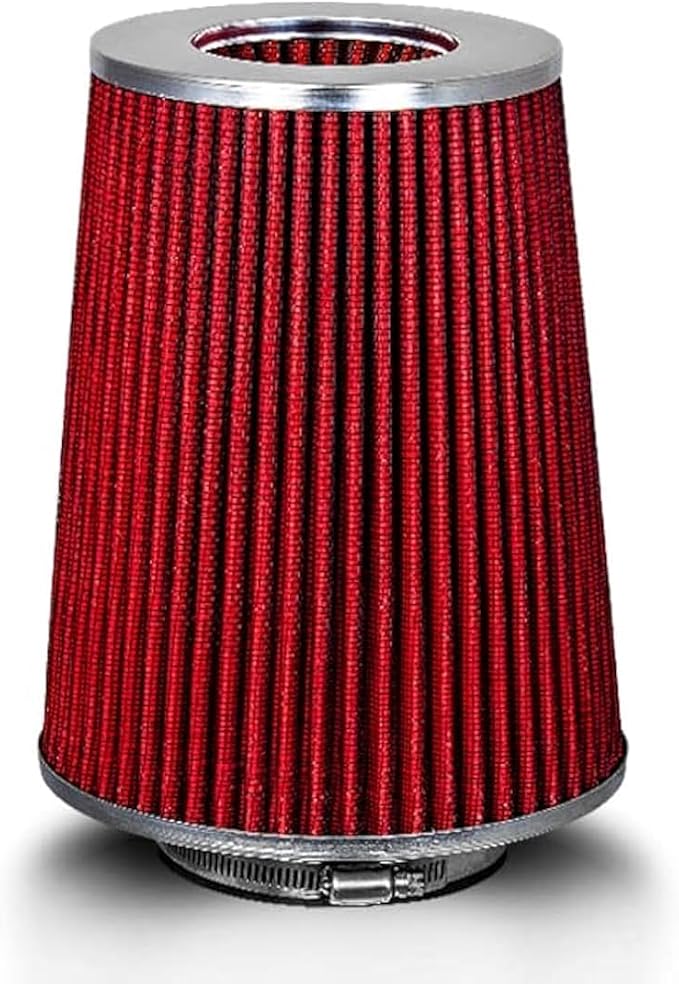 RED 4 inch 102 mm Inlet Truck Air Cone Replacement Performance Washable by RtunesRacing
