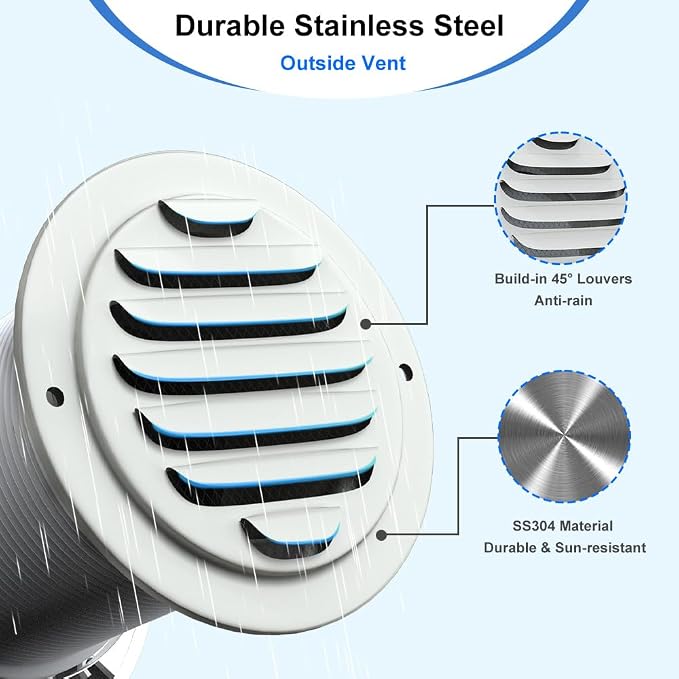 Passive Air Vent 4 Inch Through Wall, Fresh Air Intake Vent - Image 5