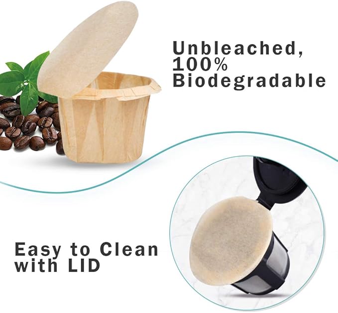 2 Reusable Keurg Cups & 300 Unbleached Keurg Coffee Pods Paper Filters - Image 5