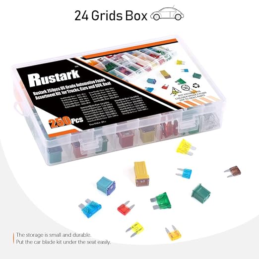 250pcs US Grade Automotive Fuses Assortment Kit Standard & Mini Car Blade Fuses - Image 6
