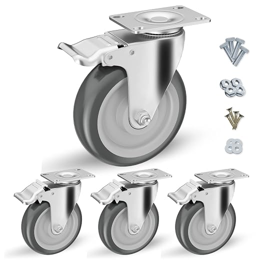 5" Swivel Plate Casters with Brake by CLOATFET