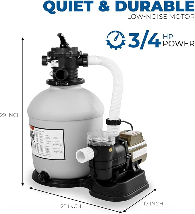 XtremepowerUS 16" Sand Filter Swimming Pool 3/4 HP Pool Pump Timer 15, 000GAL - Image 6