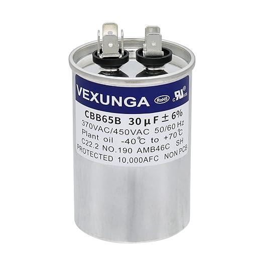 VEXUNGA 30uF 30 MFD 370VAC 440VAC 450VAC 50/60Hz CBB65 CBB65B C65R Run Start by VEXUNGA
