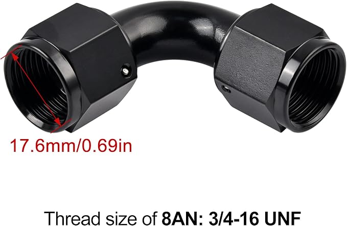 EVIL ENERGY 8AN Female to 8AN Female 90 Degree Swivel Coupler Union Fitting - Image 3