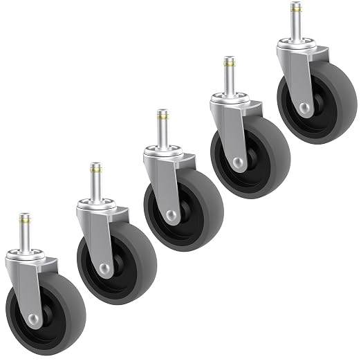 RILIDRI Replcament Casters for Brute Trash Bin Dolly Set of 5, 3-Inch Trash Can by RILIDRI