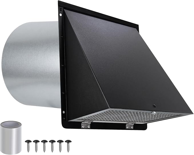 10 Inch Wall Vent Cover, Exhaust Vent Hooded Wall Vent by JYINCPED
