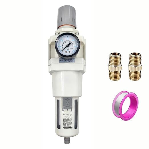 XingNEeng 1" NPT Compressed Air Filter Regulator Combo Piggyback, Water/Oil by Unknown