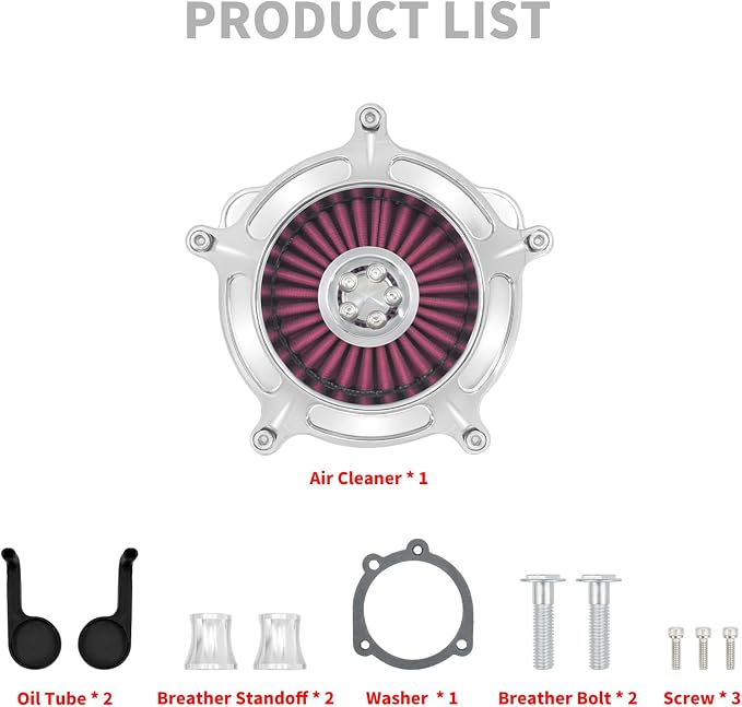 HDBUBALUS Motorcycle CNC Spike Air Cleaner Air Filter Intake System Filter - Image 6