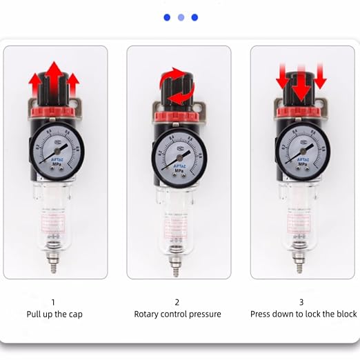 Compressed Air Pressure Filter Regulator Airtac AFR2000 1/4'' NPT 0-140 PSI - Image 6