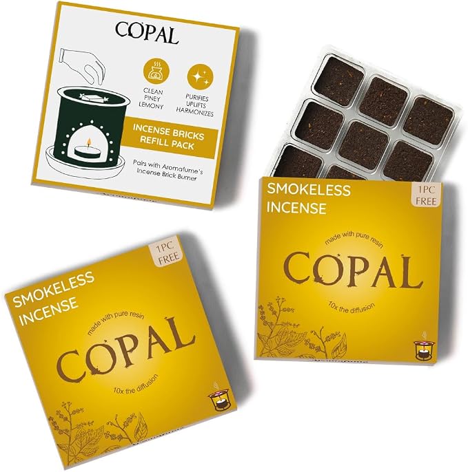 Copal Incense Bricks Refill Pack by Aromafume | 3 Trays x 9 Bricks | Protium by Aromafume
