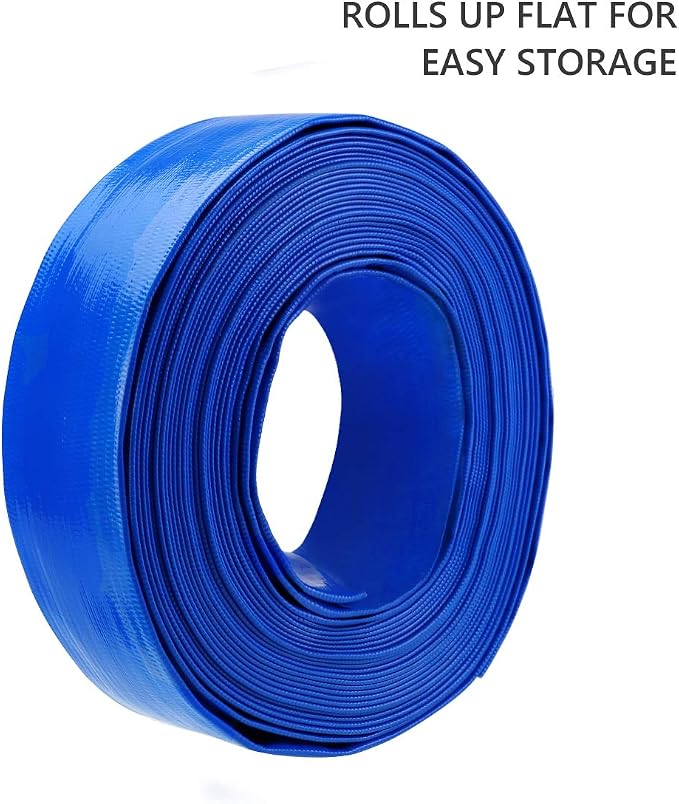 Eastrans 1-1/4'' x 50ft Blue PVC Lay-Flat Backwash Hose - Image 9
