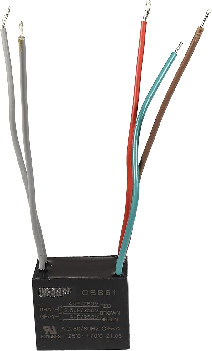 HQRP Capacitor Compatible with Harbor Breeze Ceiling Fan 4uf+2.5uf+4uf 5-Wire by HQRP