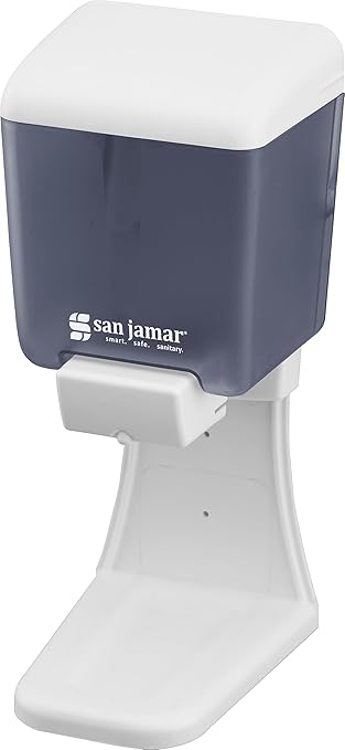 San Jamar Classic Plastic Manual Soap Dispenser, Hand Sanitizer Dispenser with Universal Compatibility for Home, Bathroom, Kitchen, Restooms, Restaurants, 30 Ounces, Arctic Blue