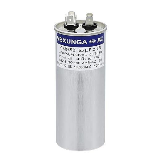 VEXUNGA 65uF 65 MFD 370VAC 440VAC 450VAC 50/60Hz CBB65 CBB65B Run Start by VEXUNGA