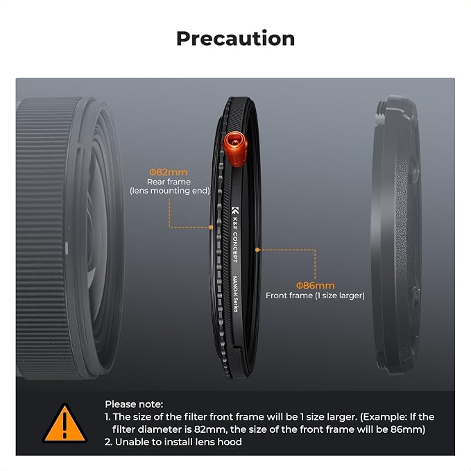 K&F CONCEPT 62mm Black Diffusion Mist Effect 1/4 & Variable ND2-32 & Circular - Image 7