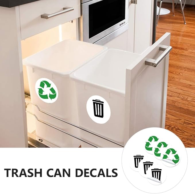 BESTOYARD 6-Pack Adhesive Garbage Classification Decals Waterproof Waste - Image 8
