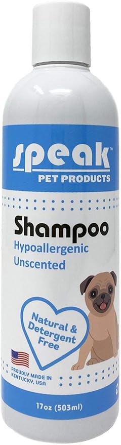 Natural Dog Shampoo, Hypoallergenic Unscented, 17oz