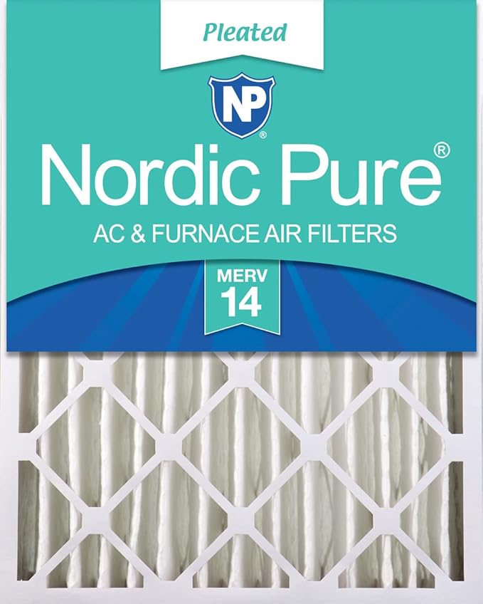 Nordic Pure 16x25x4 Pleated MERV 14 Air Filter 1 Pack by NordicPure