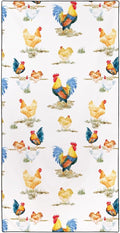Country Rooster Pattern Beach Towel 36"x72" Quick-Dry Sand-Free Soft Microfiber