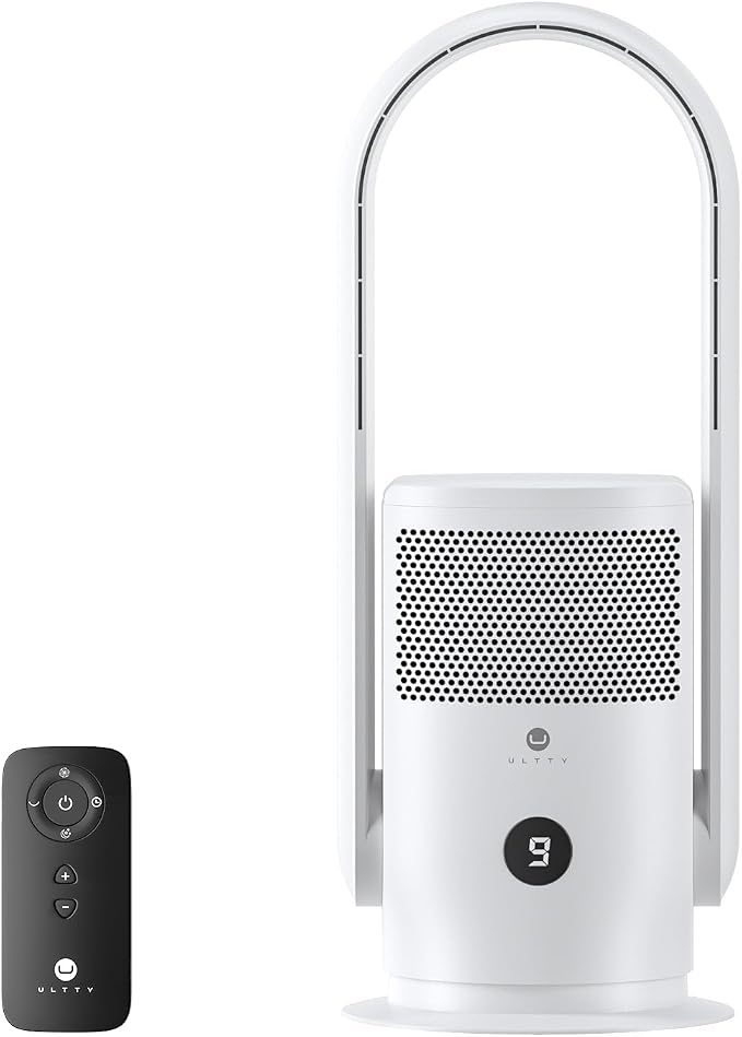 ULTTY Bladeless Tower Fan and Air Purifier Combo, Quiet Oscillating Fan - Image 9