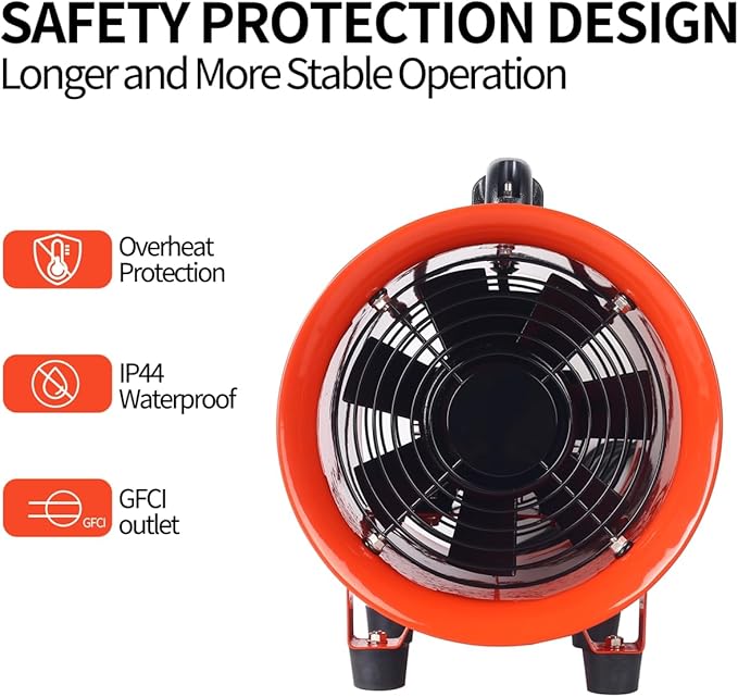 8 Inch Industrial Portable Air Blower Ventilator - Image 2