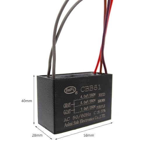 CBB61 Capacitor 4uf+5uf+7uf 350V AC Ceiling Fan 5 Wire 50/60Hz - Image 2