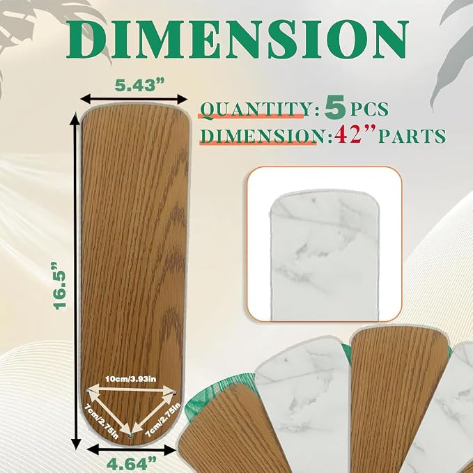 16 ½" Ceiling Fan Blades, Fan Replacement Blades - Image 2