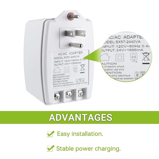 24V 40VA Plug in Thermostat and Doorbell Transformer Compatible - Image 3