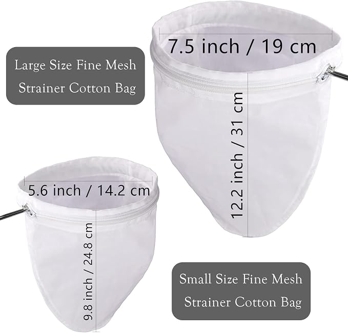WMKGG Ultra Fine Mesh Strainer Bags, Reusable Mesh Filter Bags - Image 8