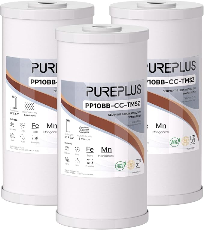 PUREPLUS 10" x 4.5" Whole House Iron Reducing Sediment Filter Compound by PUREPLUS