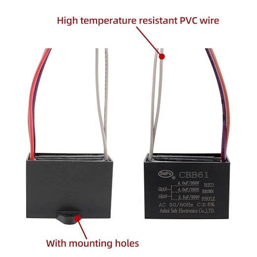 CBB61 Capacitor 4uf+4uf+2.5uf 350V AC Ceiling Fan 5 Wire 50/60Hz - Image 3