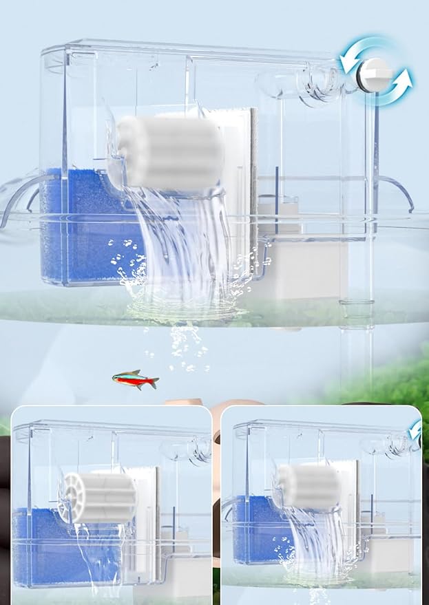 Circular Fish Tank Filter, Aquarium Hang on Filter, Small Fish Tank - Image 8