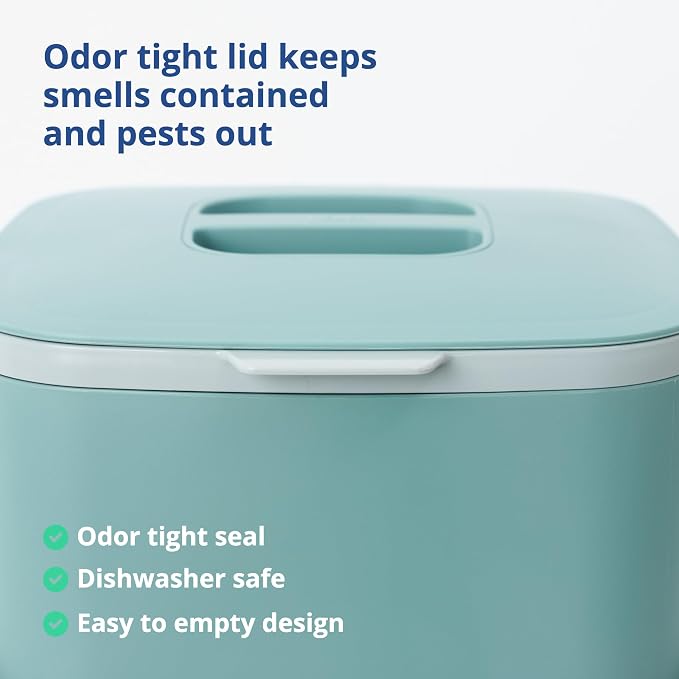 Blue Ginkgo Kitchen Compost Bin – Filter-Free, Odor-Tight Countertop Food Waste - Image 4