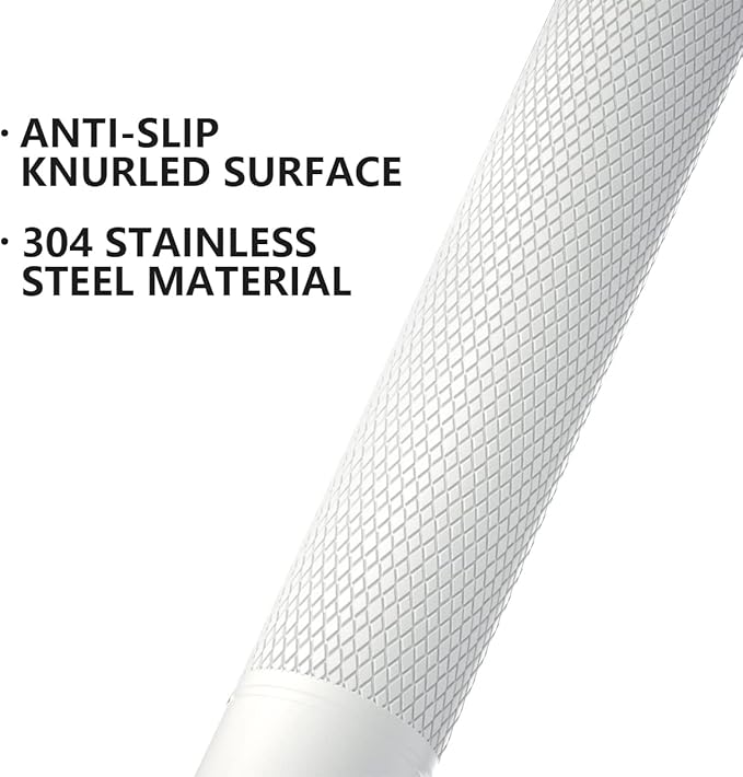 20 Inch Anti Slip Shower Grab Bar Oil Rubbed White 1.25" Diameter,Munzong Bathroom Grab Bar, Knurled Bathroom Balance Bar,Safety Hand Rail Support Handicap Elderly Senior Assist Bath Handle