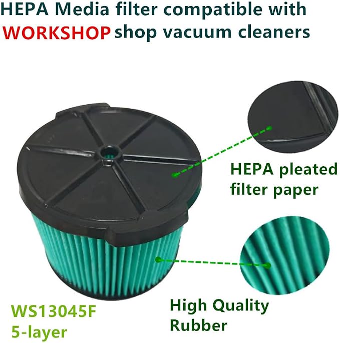 1 PACK brikiwee WS13045F 5-layer Cartridge vacuum HEPA Media Filter compatible - Image 4