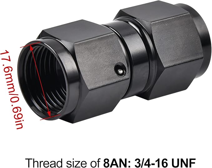 EVIL ENERGY 8AN Female to 8AN Female Straight Swivel Coupler Union Fitting - Image 3