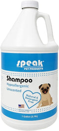 Natural Dog Shampoo, Hypoallergenic Unscented, 1 Gallon