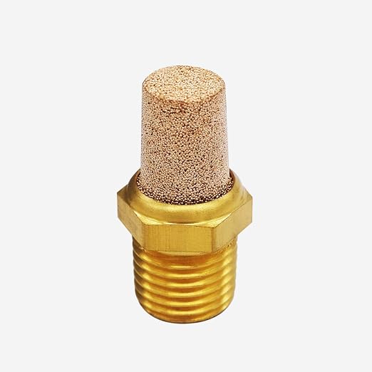 mxuteuk 5pcs 1/4" NPT Brass Pneumatic Muffler Filter Noise Silencer, Hex - Image 2