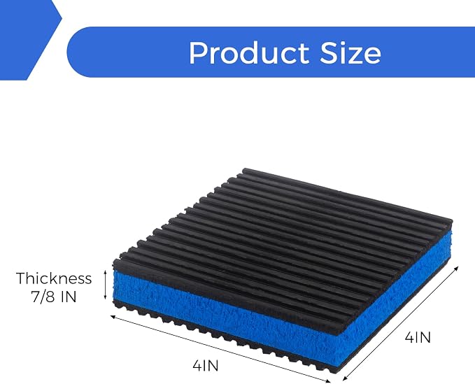 4Pcs Anti Vibration Pads 4'' X 4'' X 7/8" Sound Isolation Ribbed Rubber Mats - Image 2