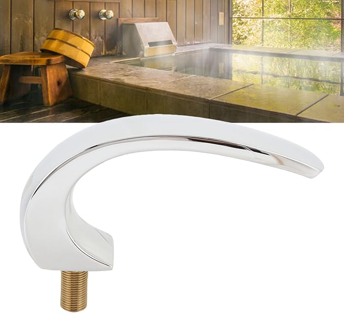 Asixxsix Waterfall Tub Spout, Rounded Curve Wall Mount Tub Filler G1/2 Male Thread Easy Installation Bathroom Tub Faucet Replacement for Spas Massage Bathtubs Regular Bathtubs