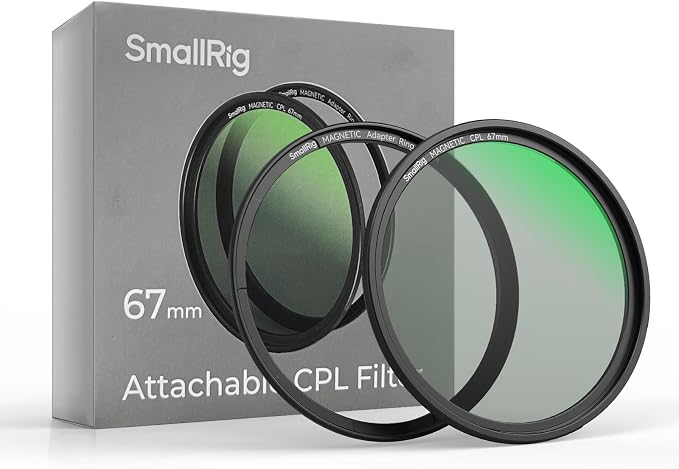 SmallRig 67mm Magnetic Circular Polarizers Filter + 67mm Threaded Filter Ring by SmallRig