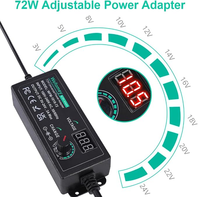 Universal Power Supply 3V~24V 3A 72W Adjustable Variable 3V 5V 9V 12V 18V 20V - Image 2