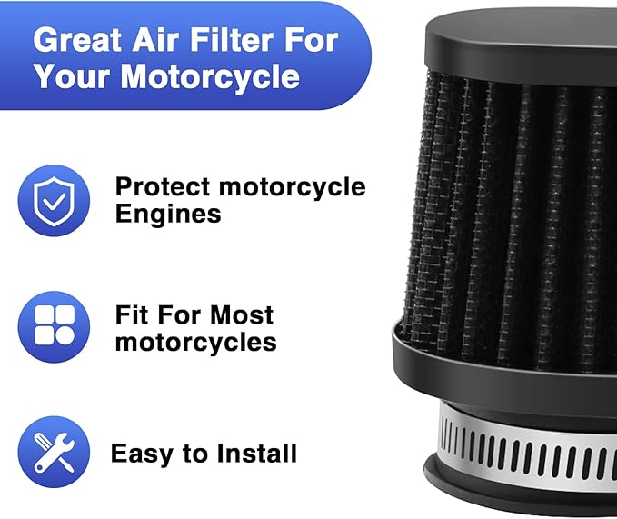 2PCS Motorcycle Air Filter Universal 38MM Replacement Engine Filter High - Image 5