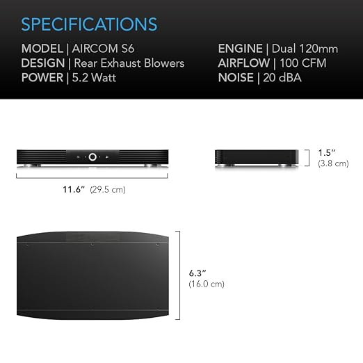 AC Infinity AIRCOM S6, Quiet Cooling Blower Fan System 12" Rear-Exhaust - Image 6