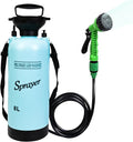 Portable Shower Blue 8L with 7 Spray Modes, Hand Press with Removable Hose and Shower Head