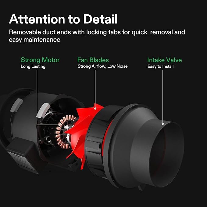 VIVOSUN Ventilation Kit 8 Inch 720 CFM Inline Duct Fan - Image 5