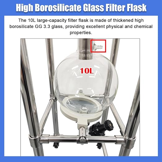 10L Vacuum Buchner Funnel Filtering Kit Glass Vacuum Suction Filter - Image 6